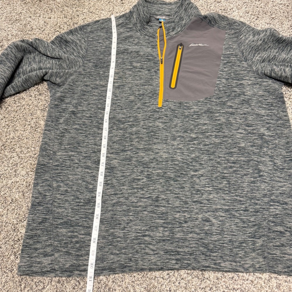 Eddie Bauer Mens XL Tall 1/4 Zip Fleece Pullover Gray Heather Outdoor Casual - Picture 4 of 7